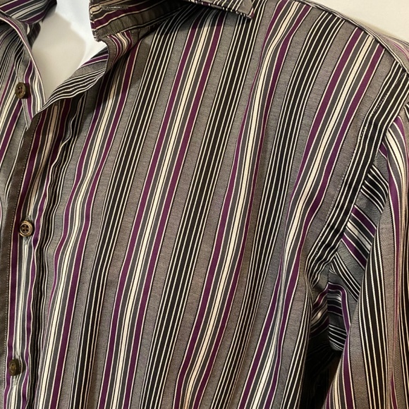 ETRO Mens Striped  Button Down Shirt Sz 41 - Picture 3 of 8